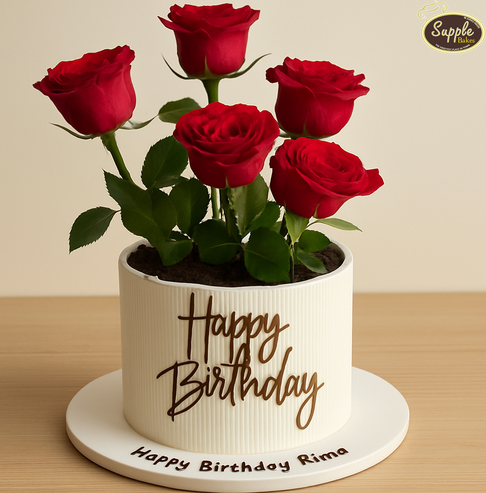 Rose Garden Pot Cake