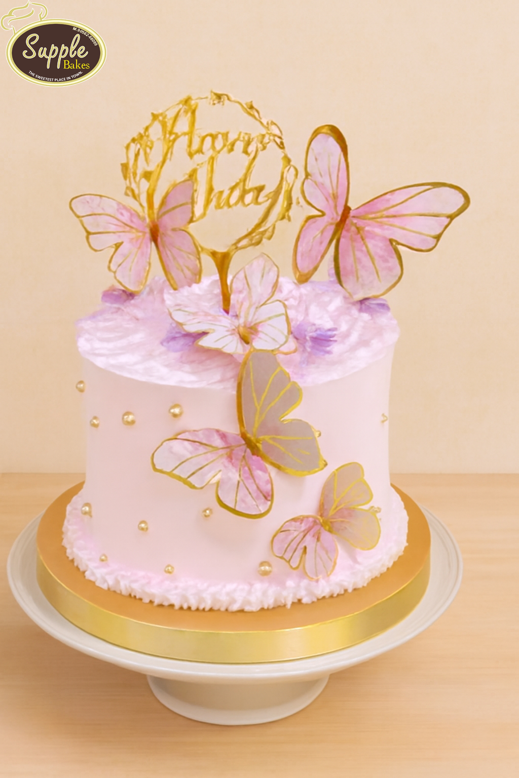 Soft Pink Butterfly Cake