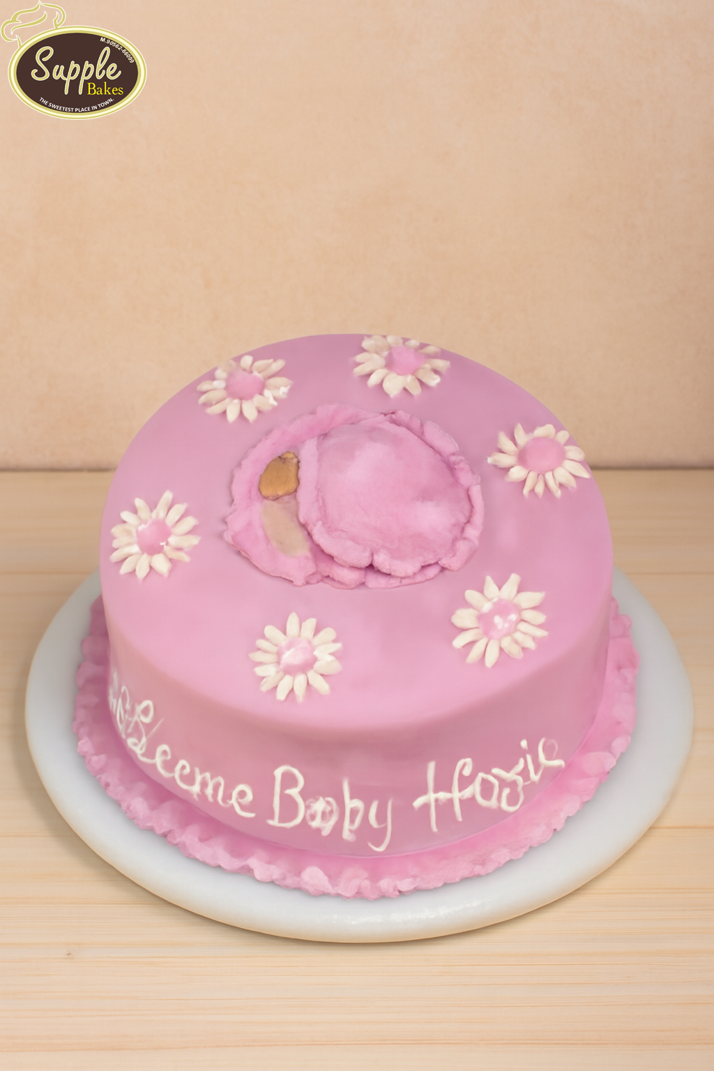 Pink Daisy Baby Welcome Cake