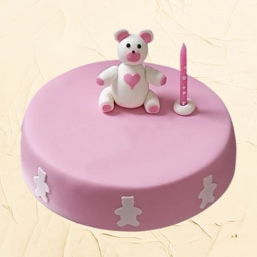 Pink Teddy Birthday Cake