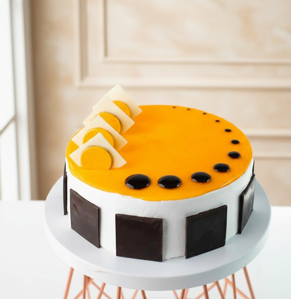 Tropical Mango Drip Cake