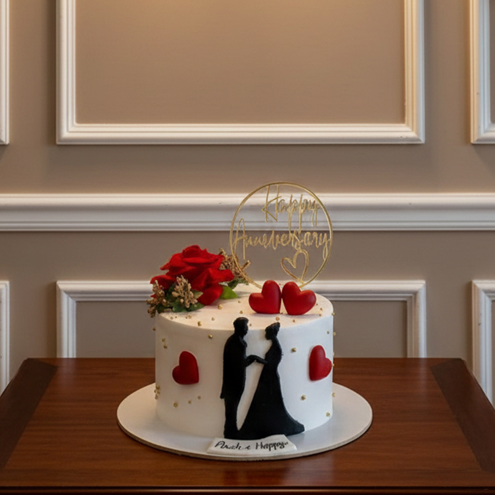 Classic Golden Anniversary Cake