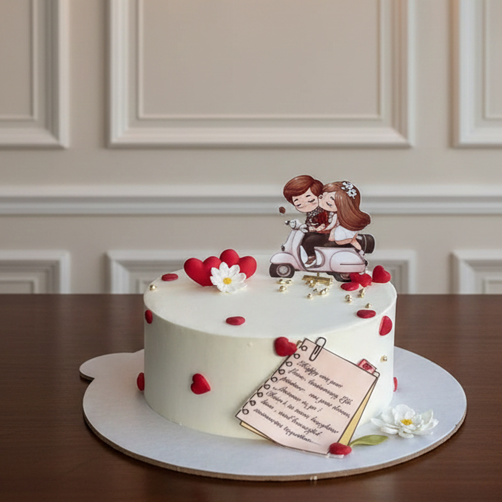 Silver Pearl Anniversary Cake