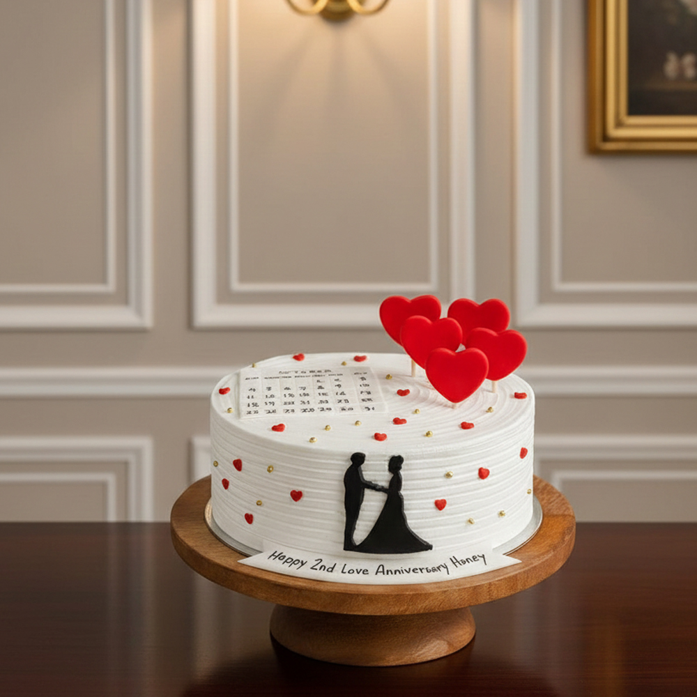 Floral Couple Anniversary Cake