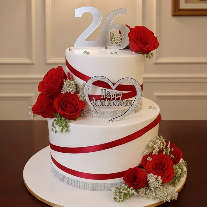 Soft Pastel Anniversary Cake