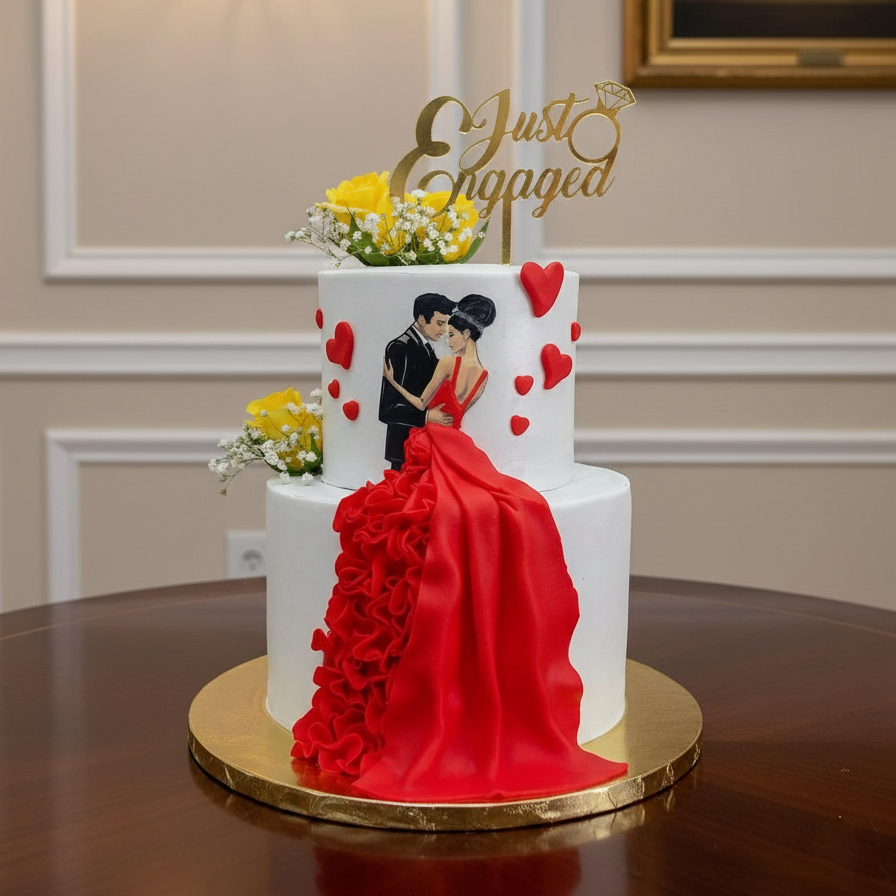 Classic White Wedding Cream Cake