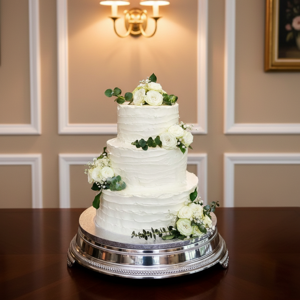 Rose Pearl Wedding Cake