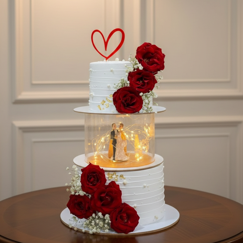 Minimal Ivory Wedding Cake