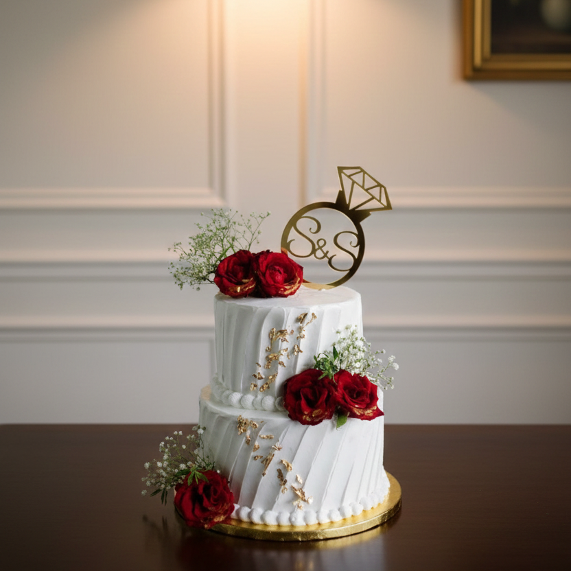White Rose Wedding Cake