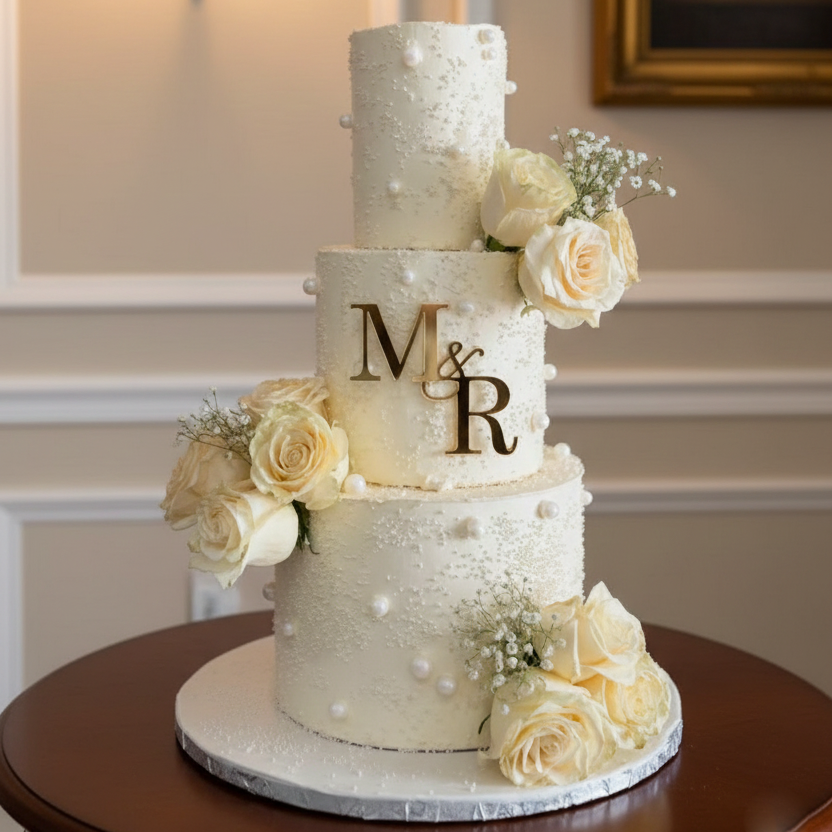 Pearl Crown Wedding Cake