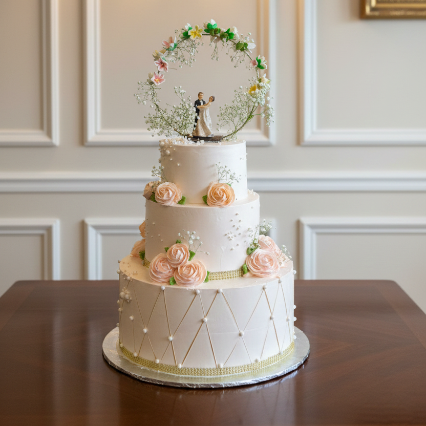 Wedding Day Special Cream Cake