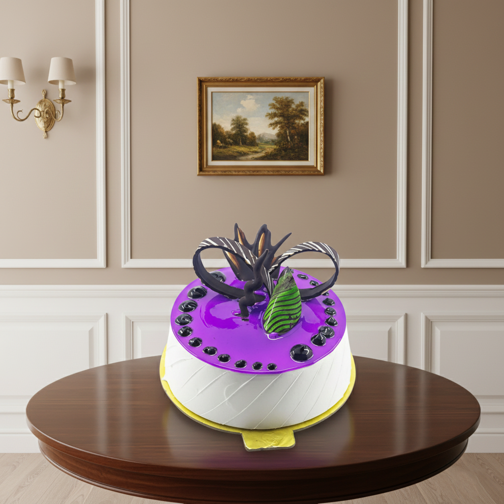 Blueberry Swirl Cream Cake