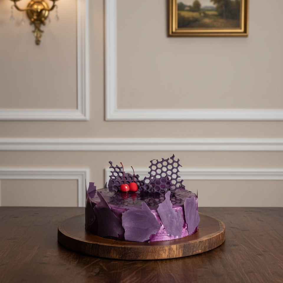 Elegant Blueberry Frosted Cake