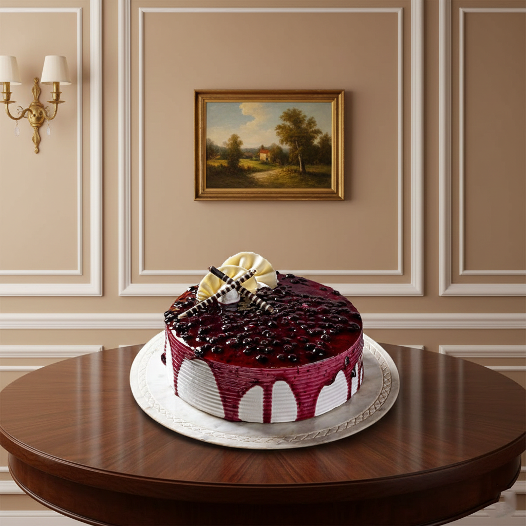 Soft Blueberry Cream Cake