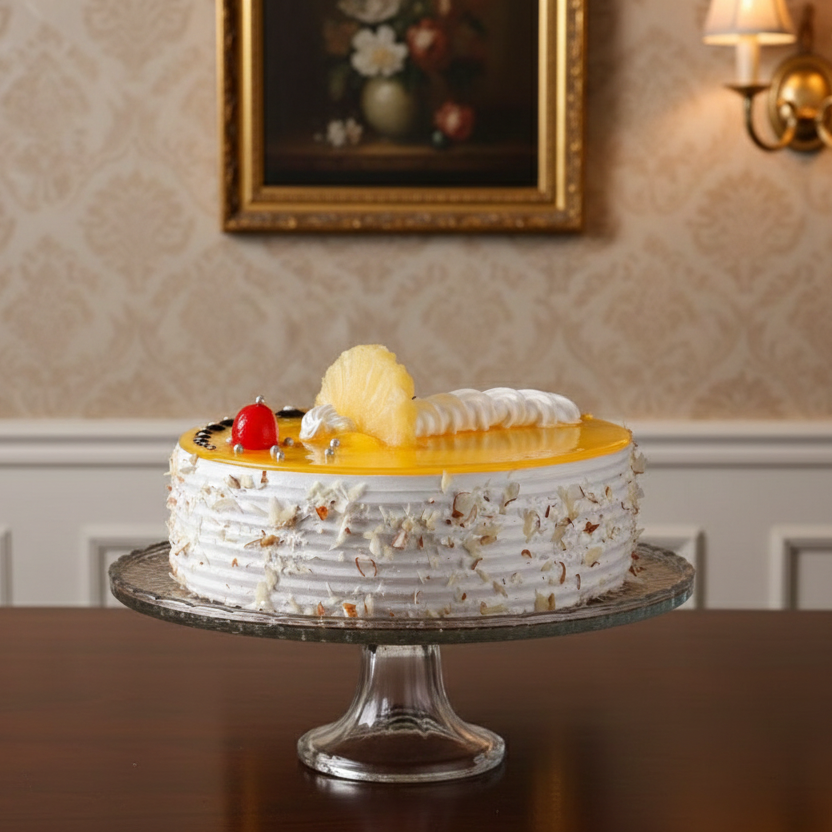 Pineapple Swirl Cream Cake