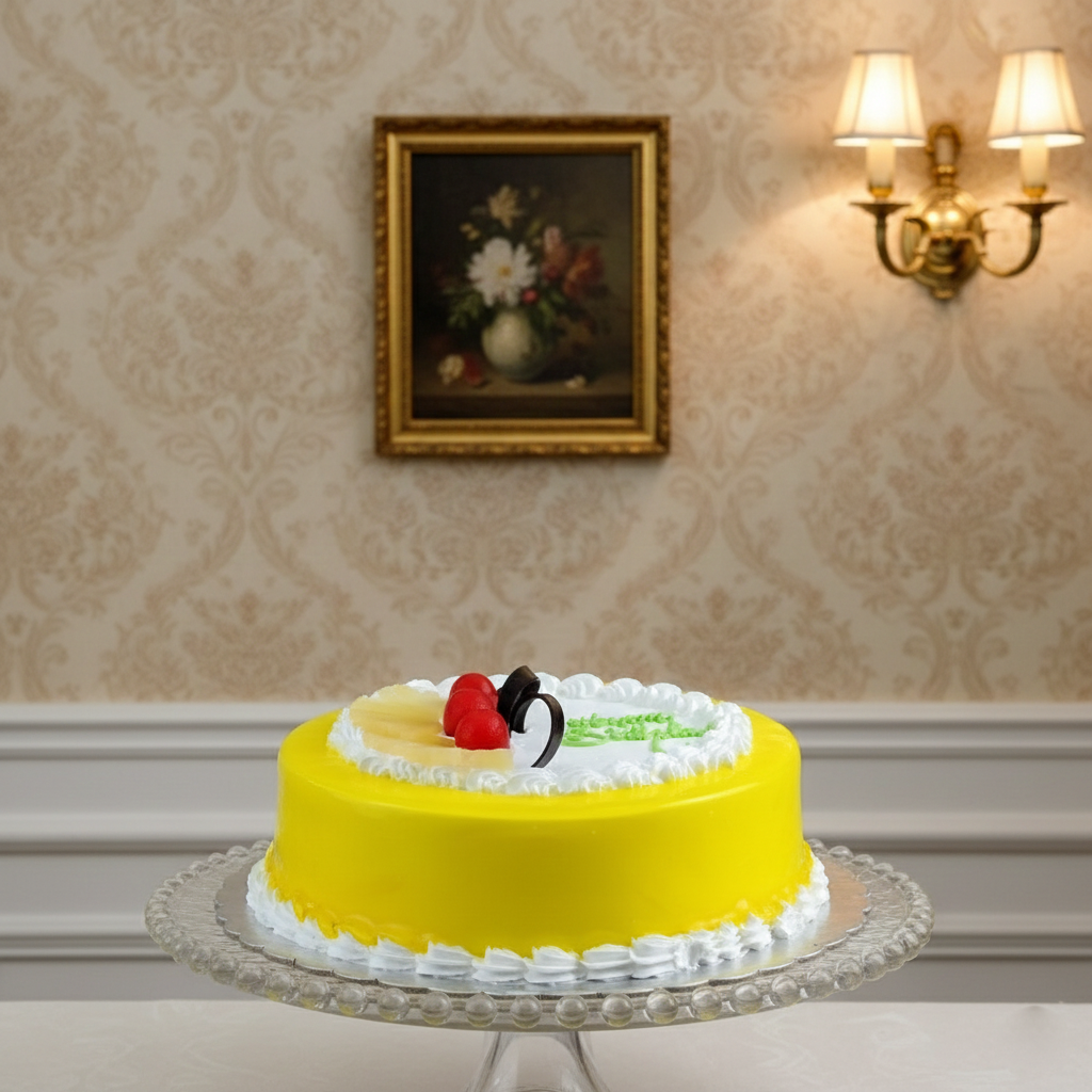 Elegant Pineapple Frosted Cake