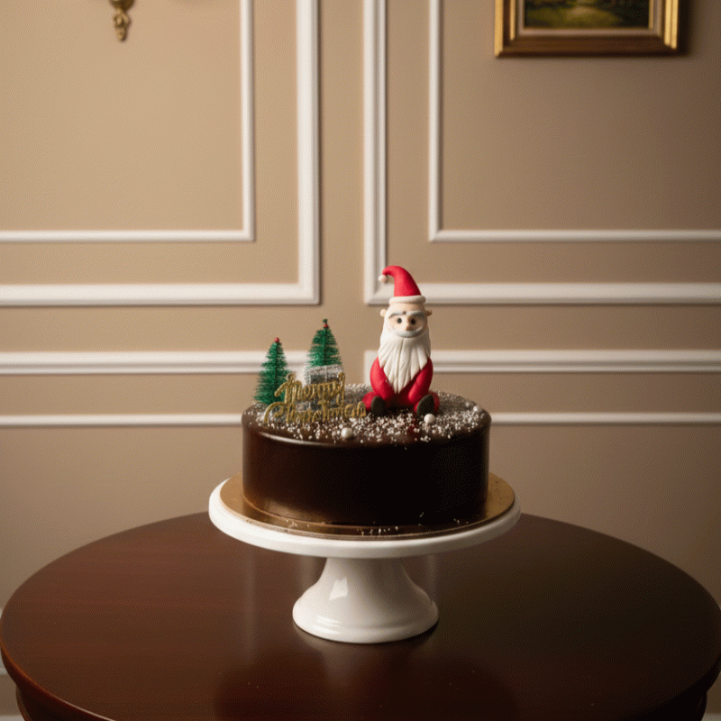 Midnight Choco Christmas Santa Cake