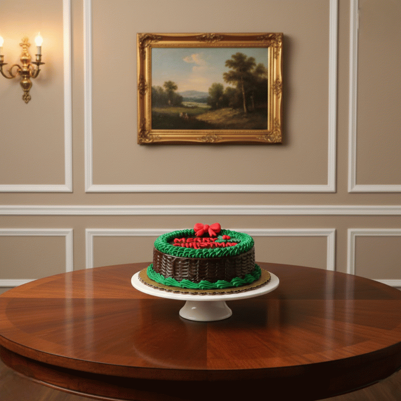 Woven Basket Christmas Chocolate Cake