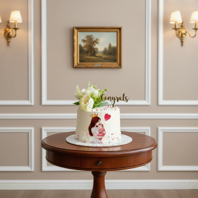 Golden Heart Mother Cake