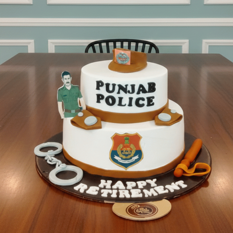 Golden Journey Retirement Cake