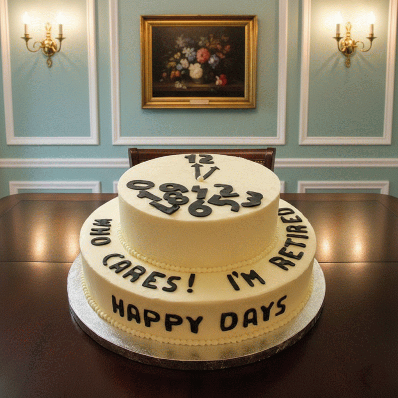 Sweet New Chapter Retirement Cake