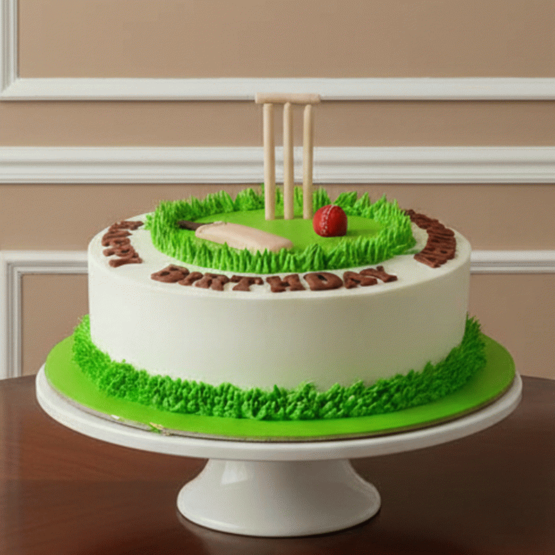 Classic Cricket Theme Birthday Cake