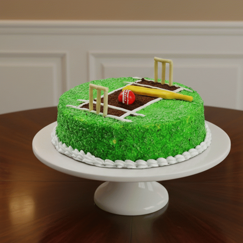 Cricket Ground Theme Birthday Cake