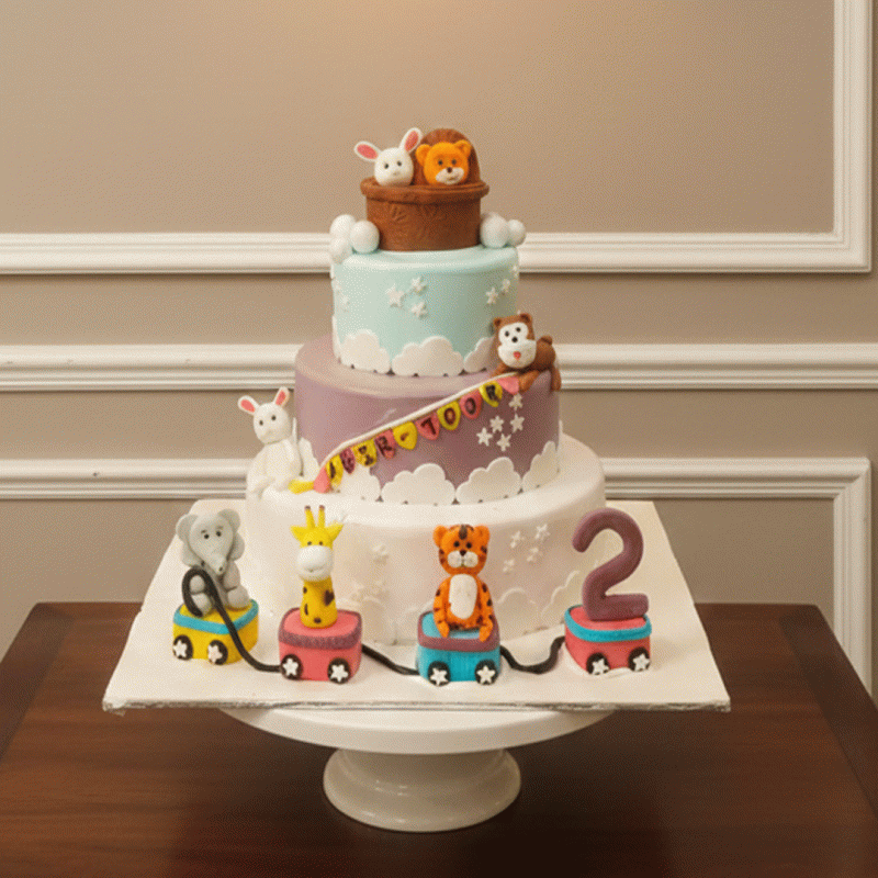Happy Jungle Friends Cake