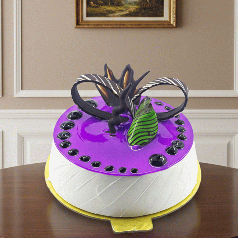 Blueberry Swirl Cream Cake
