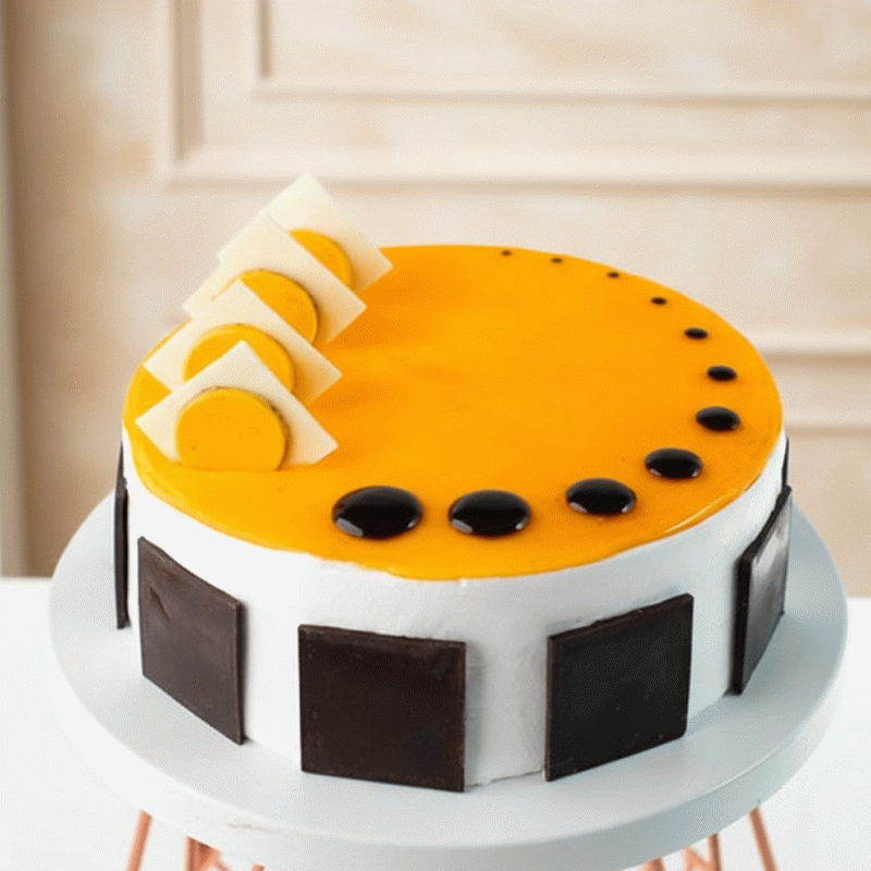 Tropical Mango Drip Cake