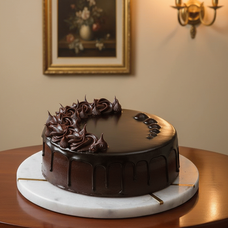 Dark Chocolate Truffle Delight Cake