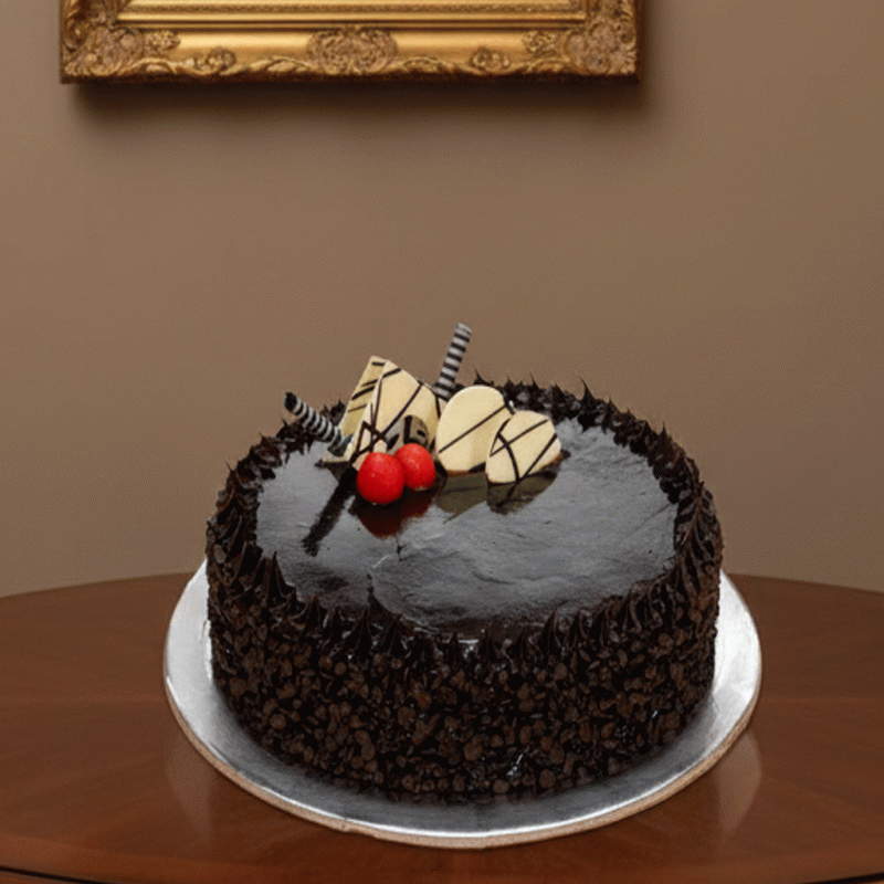 Rich Truffle Cream Swirl Cake