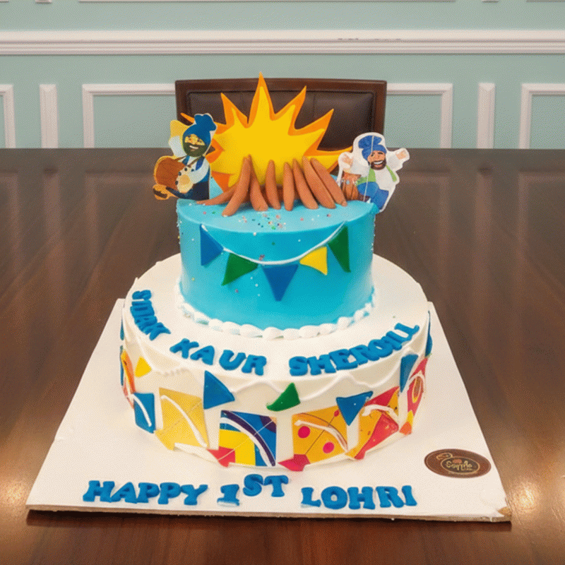 Golden Glow Lohri Festival Cake
