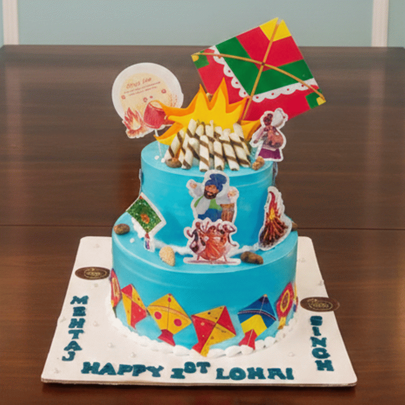 Festive Flames Lohri Cake