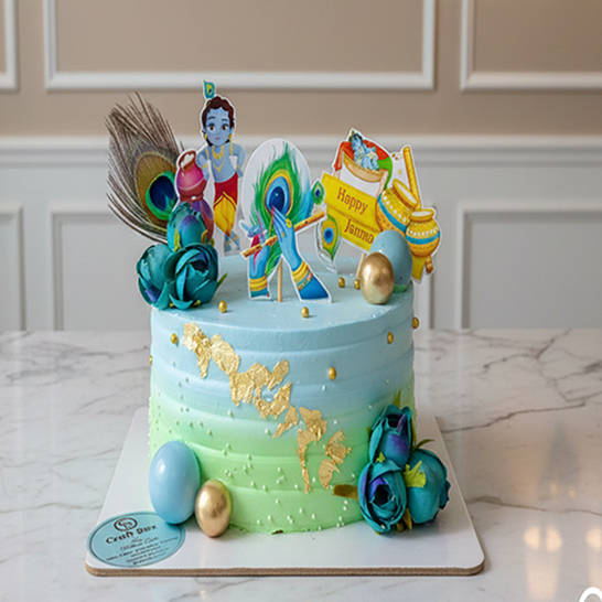 Flute Melody Janmashtami Cake