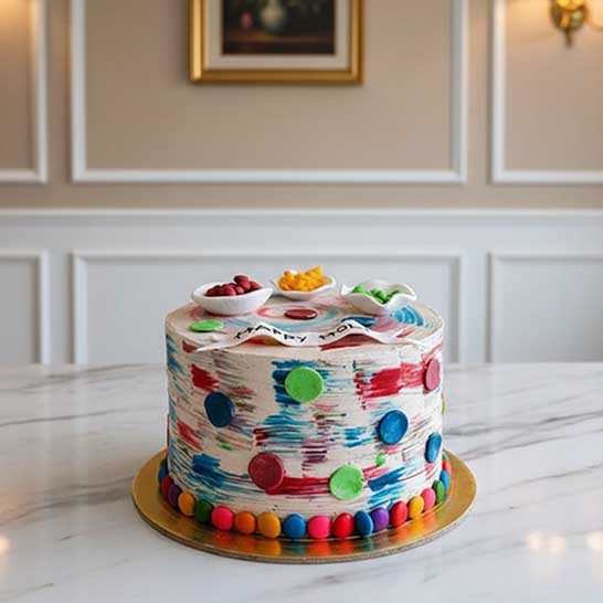 Traditional Joy Holi Festival Cake